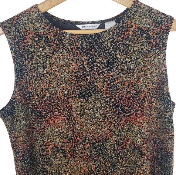 Laura Ashley Multicolor Speckled Tank Top. Orange, Green, Brown.Lined. MED. K130 - Picture 3 of 8
